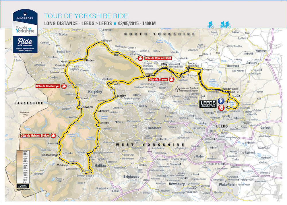 Tour de Yorkshire 140km route